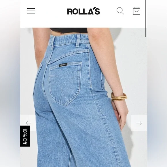 NWT ROLLA'S Sailor Wide-Leg Jean in Lily Blue